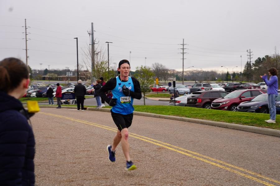 Man running in the race