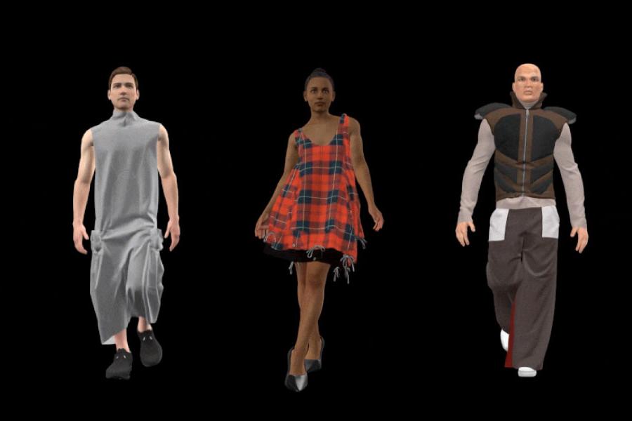 Virtual Models displaying virtual student garments