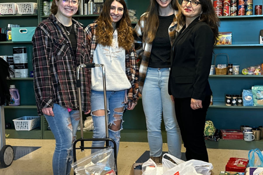 Honors students stocking the Care Closet