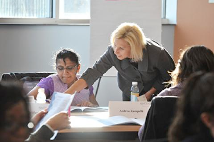 Program participants discuss
