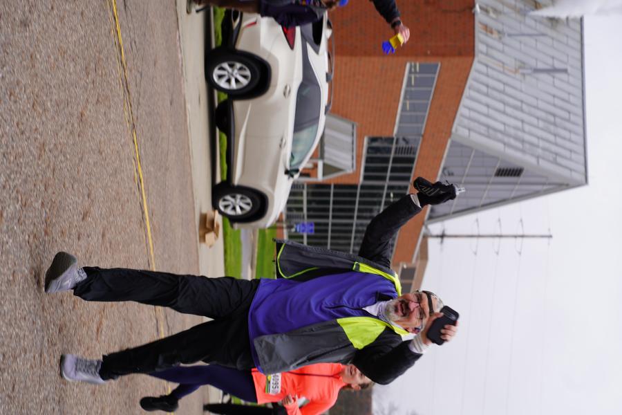 Man cheering during race