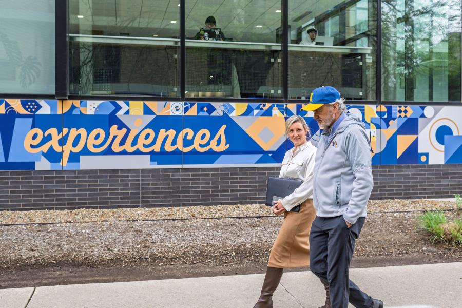 State Rep. Heidi Workman tours the Kent Campus with President Diacon in April 2026
