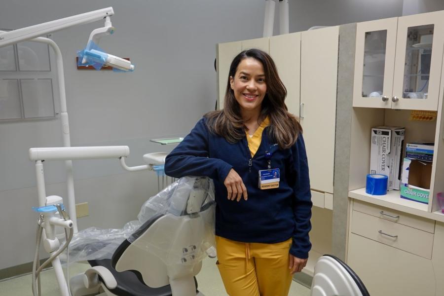 Rosa Bonillo Farias, is an internationally trained dentist participating in a partnership between MetroHealth and Kent State University that integrates public health education into clinical dental training.