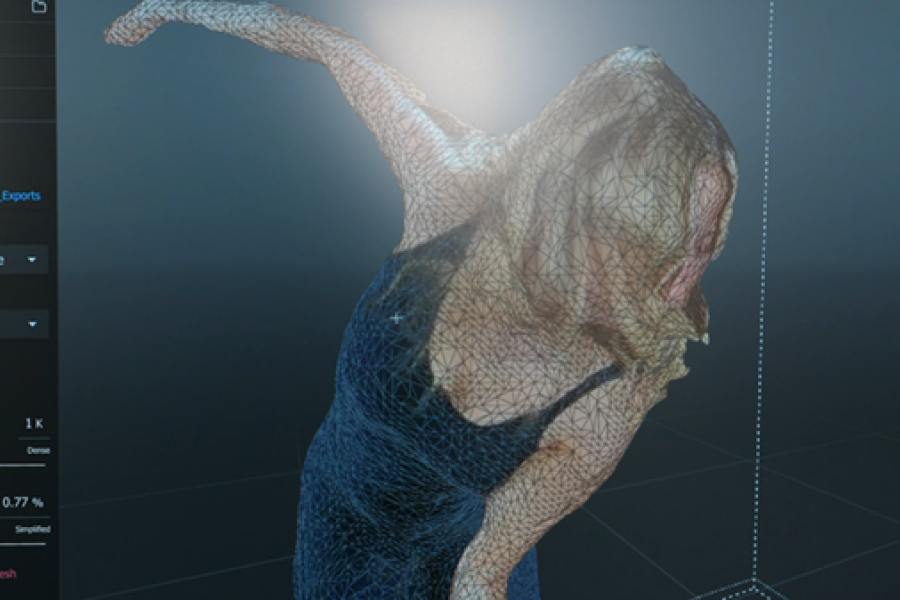 Blender software used to render images of a dancer