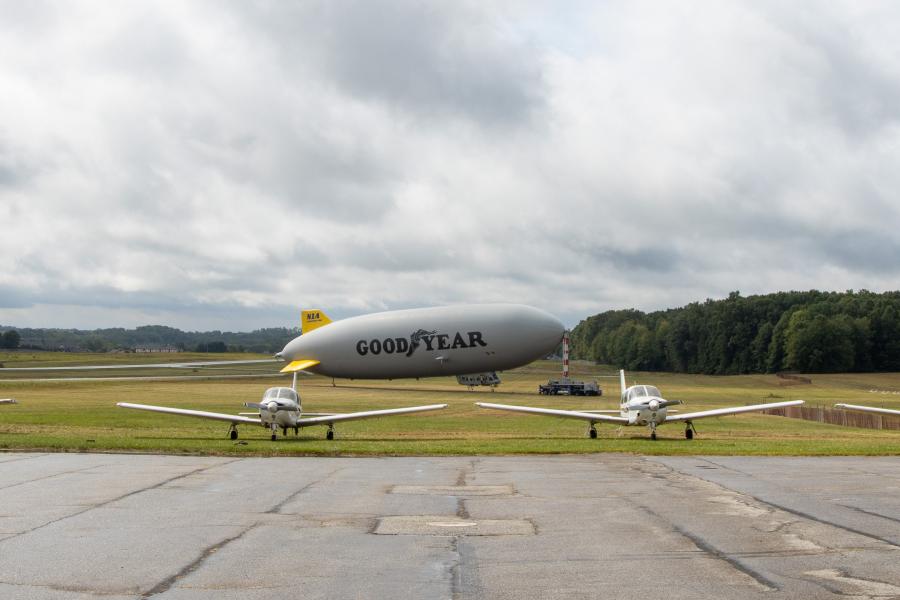 Wingfoot One at the Kent State University Airport. Wingfoot One at the Kent State University Airport.