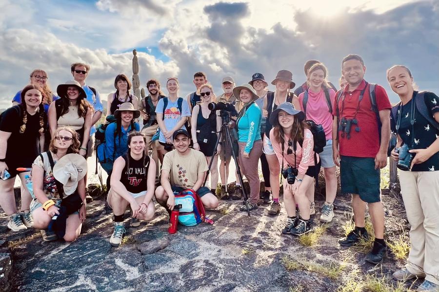 Group photos of students in Galapagos as a part of a faculty led study abroad proggram