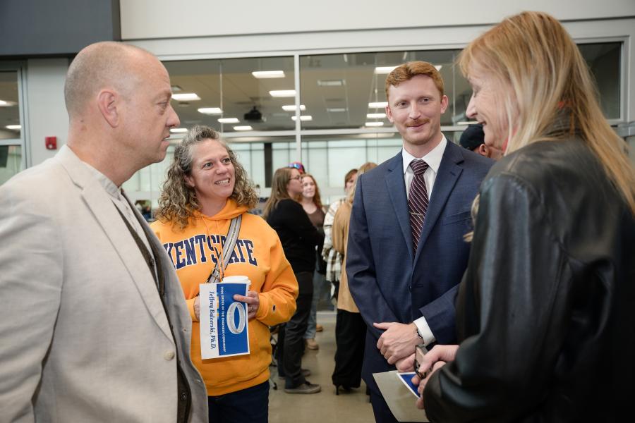 Engineering faculty, students and families mingle after the inaugural Order of the Engineer Ceremony.