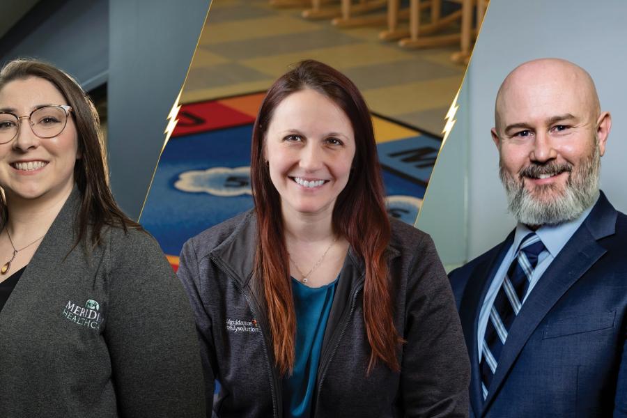 Kent State alumna Victoria Geigerich, Cassi Galloway and Jason Joyce