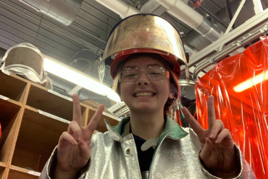 Lilly working in the manufacturing and processing lab