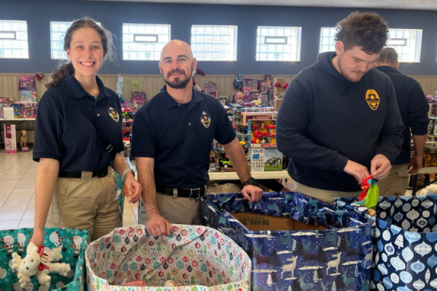 Police Academy cadets at Warren Family Mission