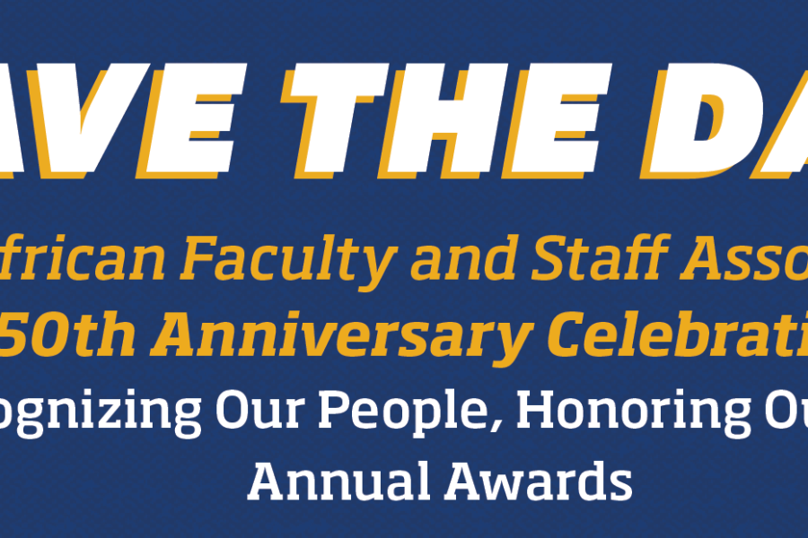 Text that reads: Save the Date! PAFSA 50th Anniversary Celebration, April 5, 2023. Recognizing Our People, Honoring Our Past