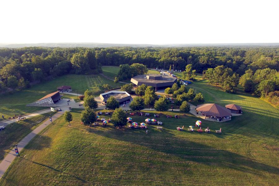 Aerial view of Porthouse theatre