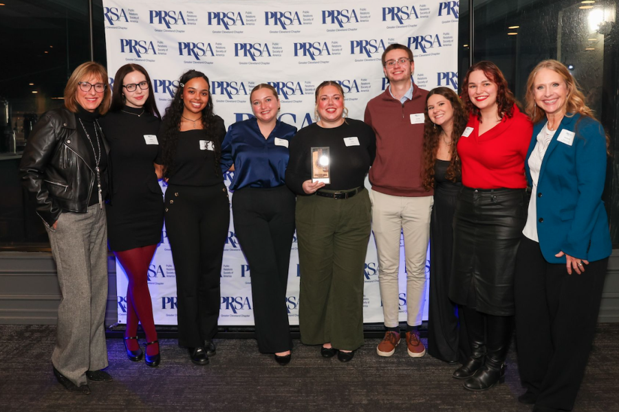 Kent State PRSA ROCKS Award-winning students, faculty and advisors.