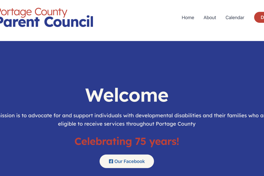 Website home page for Portage Parent Council