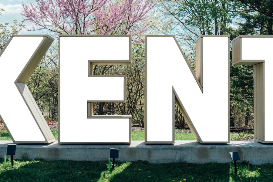 A rendering of the KENT Sign with the letters blank.