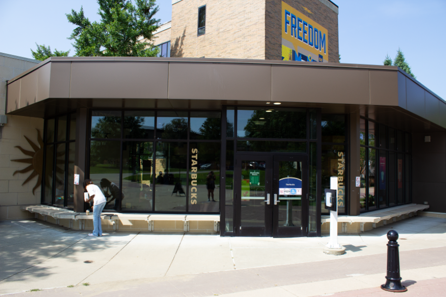 Front view of the Starbucks Esplanade location's exterior building