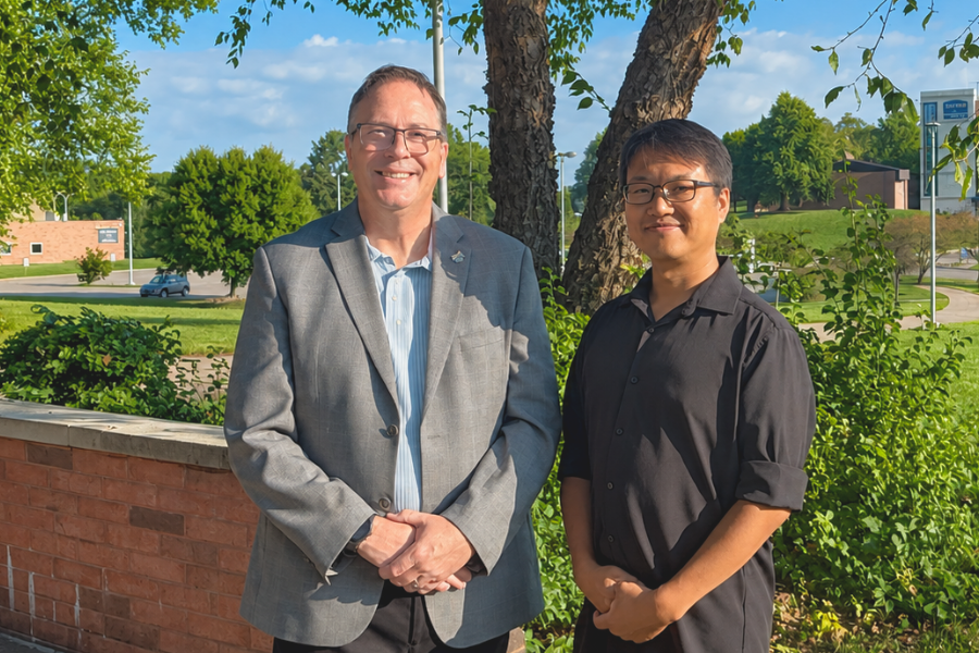 James Hannon, dean and chief administrative officer, Kent State Stark, and Younghun Chae, Ph.D., principal investigator and associate professor of computer science at Kent State University at Stark 