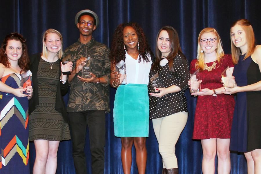 Recipients of the 2015 Student Leader of the Year award are recognized for outstanding leadership of their organization. (Photo credit: Carrie Circosta, Alumni Relations)