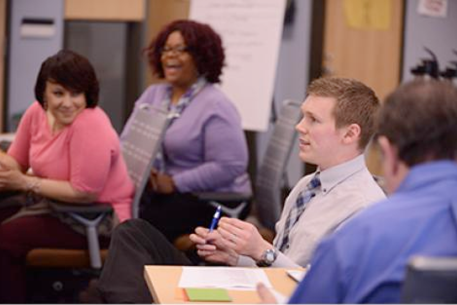 Program participants engage in discussion