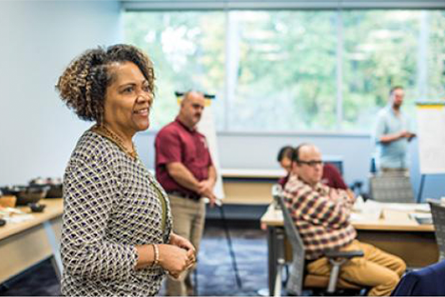 Program participants pay attention to a discussion