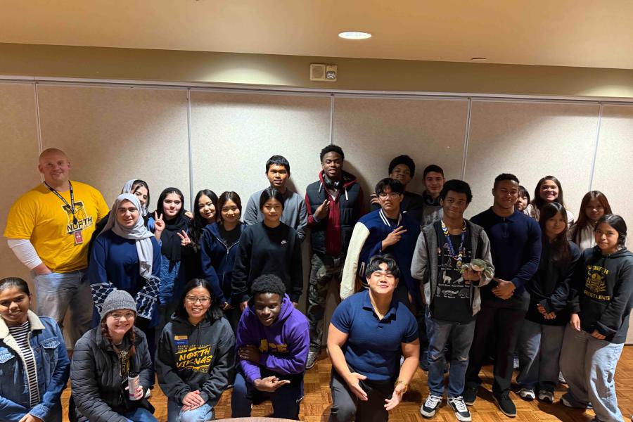 College and Career Academies students posing for a picture