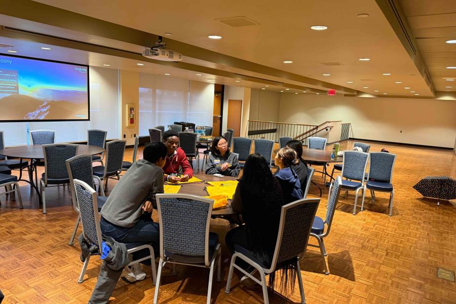 College and Career Academies students sitting at a table 