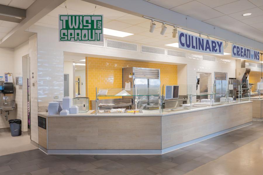 View of Eastway's "Twist and Sprout" area, which is connected to the "Culinary Creations" area/counter