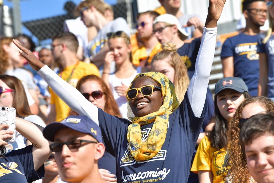Student attending KSU Football game