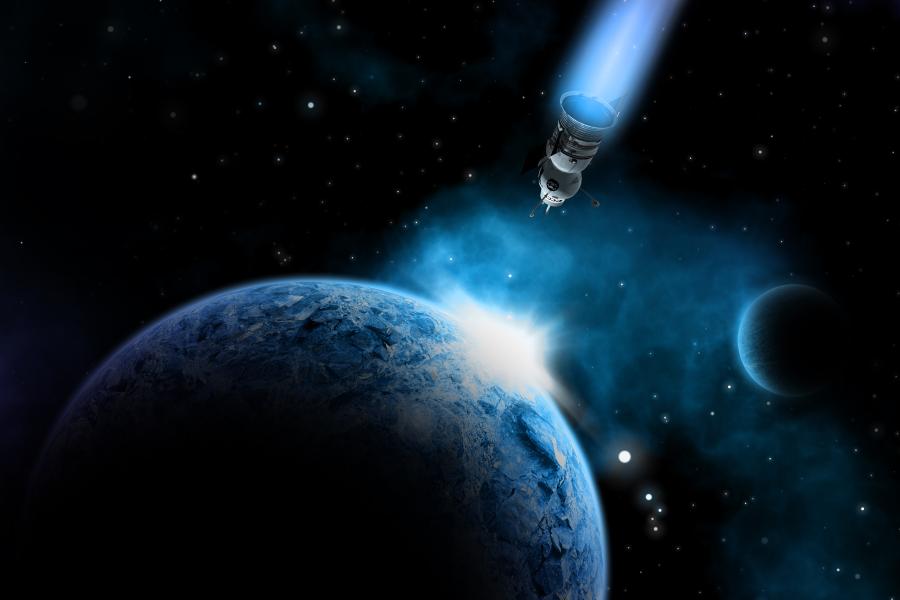 Satellite Approaching Earth