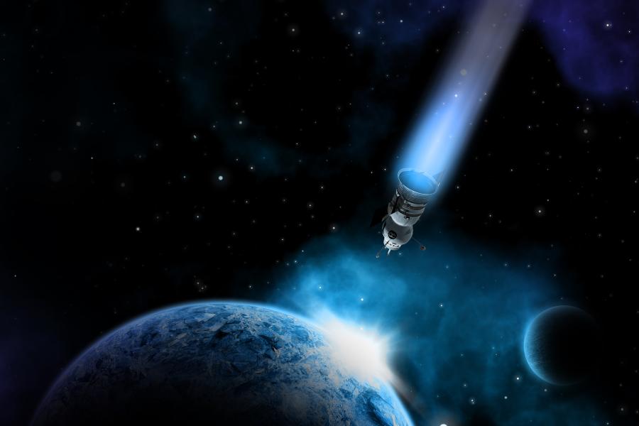 satellite approaching earth