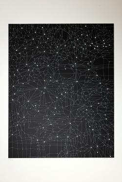 3 color silkscreen, mostly black and white