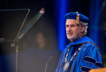 Kent State President Todd Diacon addresses graduates at Spring Commencement 2026