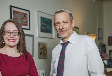 Principle Investigators Bridget Mulvey (left) and David Singer (right) in McGilvrey Hall