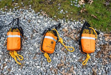 Rescue gear for the Portage County Water Rescue Team training exercise in Edinburg, Ohio