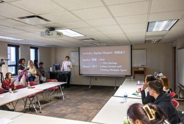 ESL student presenting 