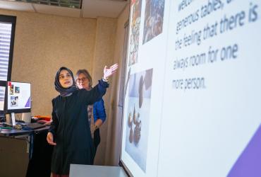 ESL student presenting 