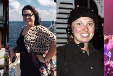 Alumni Alyssa Hertz, Hannah Graham, Liz Talaba and Meagan Eishen