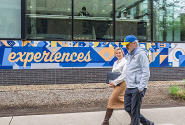 State Rep. Heidi Workman tours the Kent Campus with President Diacon in April 2026