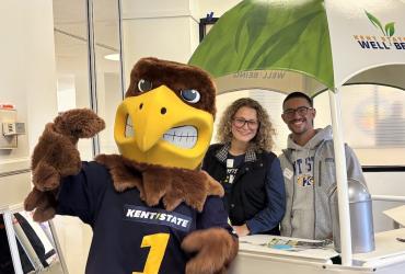 Peer Educators with Flash the mascot