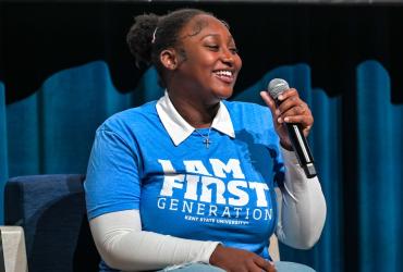 Don'Marie Reid speaks during I AM FIRST celebration