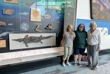 Dr. Mechenbier (left), Isabella Emerick (middle), and Dr. Spurlock at Cleveland Museum of Natural History