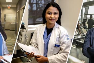 Kent State University students Ayat Husain, Saloni Christian and Jaden Hacking are pursuing podiatric medicine careers.