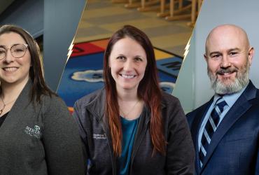 Kent State alumna Victoria Geigerich, Cassi Galloway and Jason Joyce