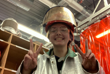 Lilly working in the manufacturing and processing lab