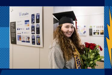 Kent State graduate Luana Johnson with her research poster