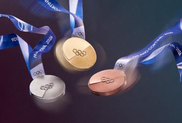 This image shows medals of the 2026 Milan Cortina Olympics