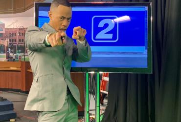 Marz Anderson in the TV2 studio
