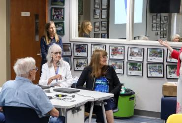 Alicia Crowe speaks to Portage County Retired Teachers