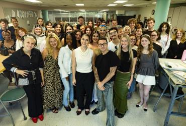 Fashion designer Christian Siriano meets with  School of Fashion students.