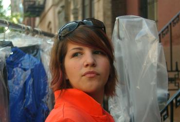 Kent State University fashion design student Jennifer Smas, pictured in New York City, was among the first group of students to study at the university’s new New York City Fashion program during the 2006 Spring Semester. 